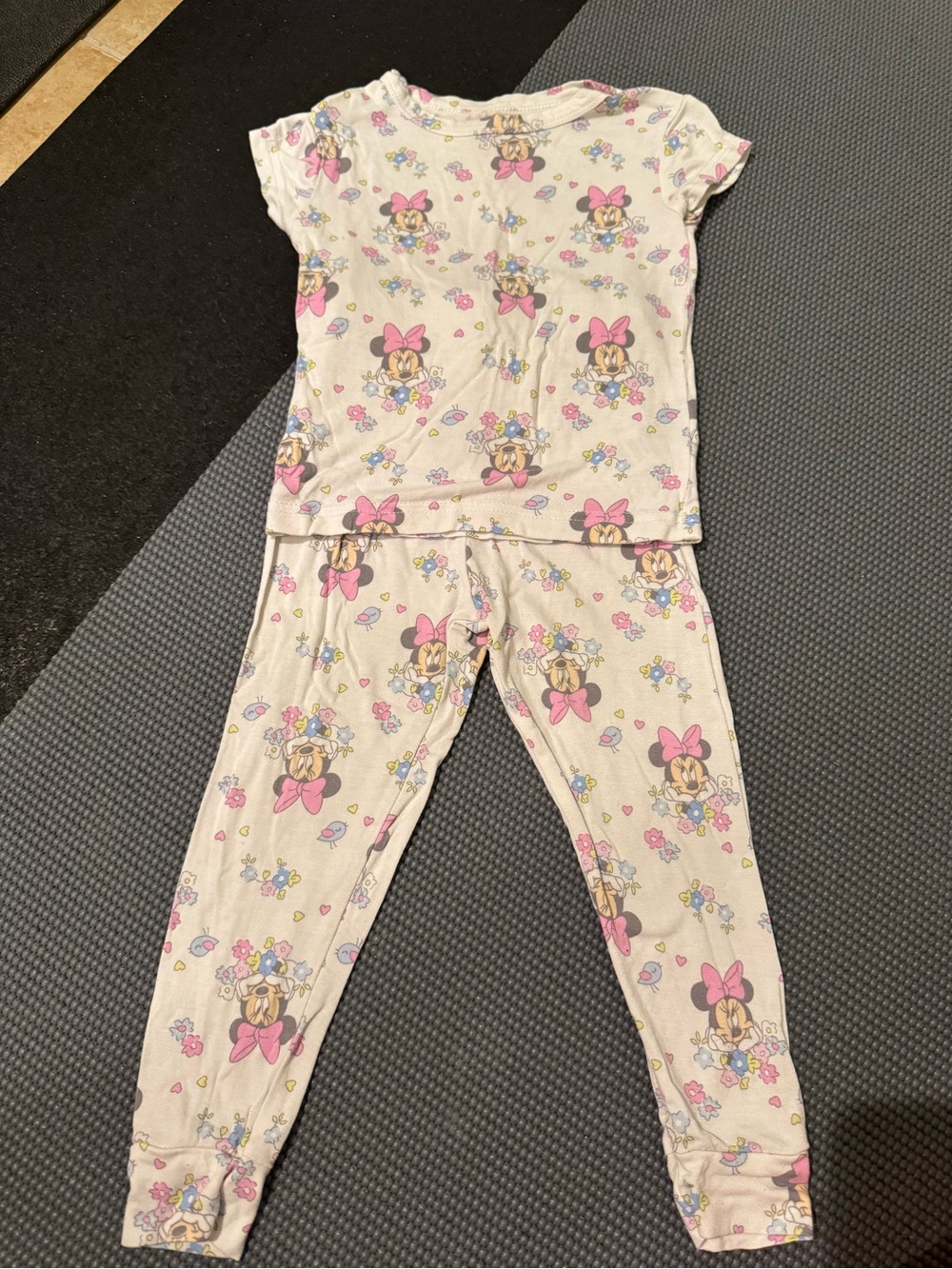 Disney Pink and White Minnie Mouse Short Sleeve Pajama Set